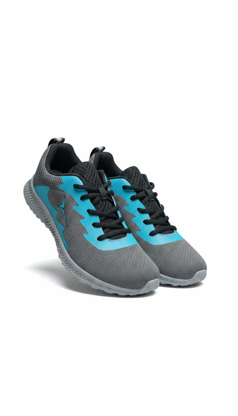 VelocityFit Men's Dynamic Grey & Blue Mesh Running Shoes