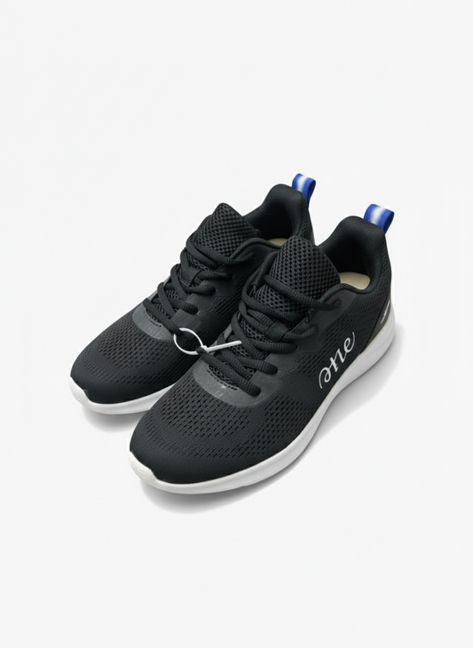 Lightweight Black Breathable Mesh Casual Sneakers