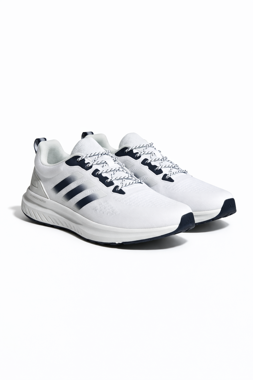 Adidas Cloudfoam Flow White & Navy Running Shoes
