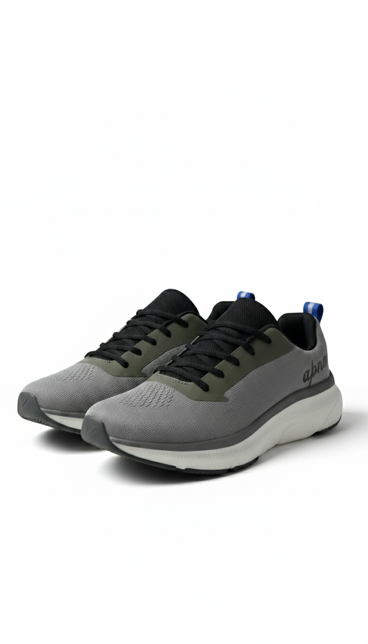 Apna Men's Grey & Olive Green Breathable Running Shoes