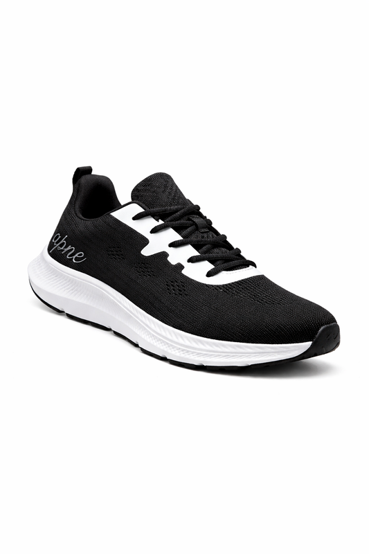 Apne Unisex Black & White Performance Running Shoes